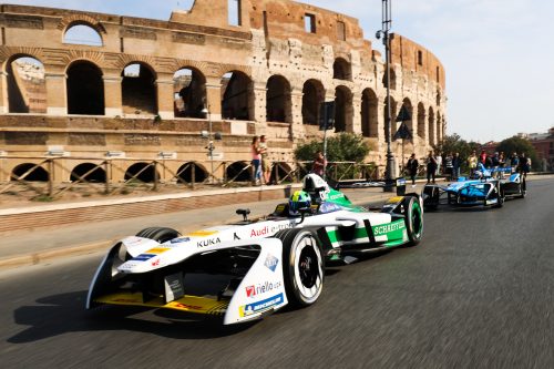 Formula E racing car in Rome, Italy